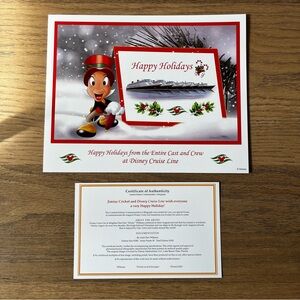 2025 Disney Cruise Line Happy Holidays Jiminy Cricket Don Williams Lithograph